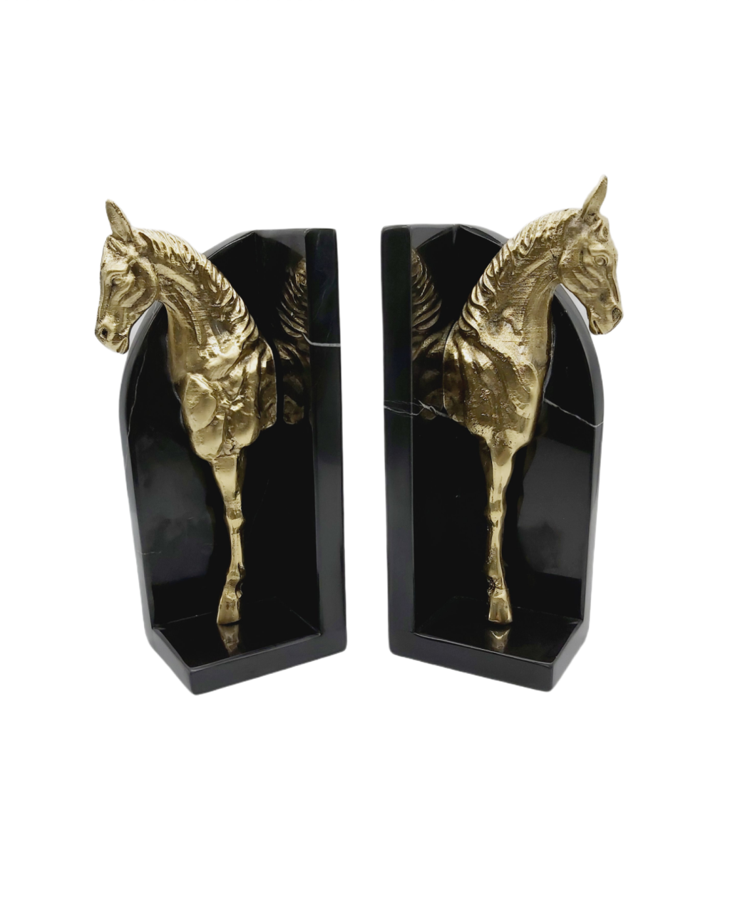 BLACK MARBLE HORSE BOOK HOLDER