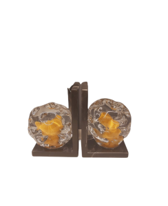 BOOK HOLDER WITH GLASS BALL AMBER