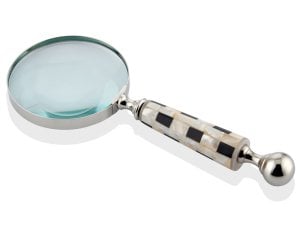 CHECKED SILVER magnifying glass