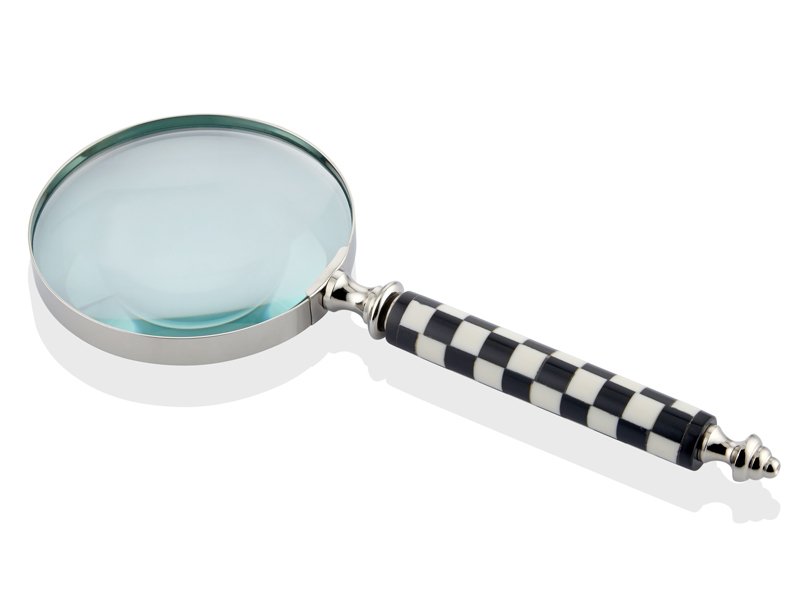 CHECKED SILVER magnifying glass