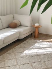 Lopin İskandinav Tarz Saçaklı Vizon Kahve Dokuma Salon ve Oturma Odası Halısı