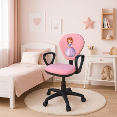 Pembe Prenses Sandalye Çocuk Odası Ders Çalışma Sandalyesi Ofis Koltuğu Kız Çocuk Sandalyesi