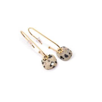 Hoshi Gold Leopar Desenli Doğal Taşlı Çelik Kadın Küpe