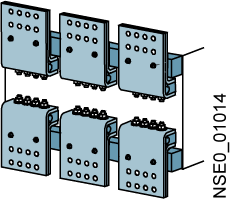 Siemens-3WL9111-0AN13-0AA0-3WL AKSESUAR, ÖNDEN BARA BAĞLANTI PARÇASI, ÇİFT DELİKLİ ALT VEYA ÜST KISIM, BOY II, 3200A'E KADAR