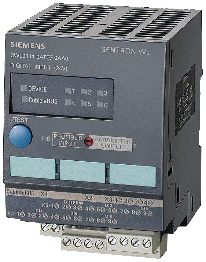 Siemens-3WL9111-0AT27-0AA0-SENTRON WL AÇIK TİP OTOMATİK ŞALTERLER İÇİN CUBICLEBUS MODÜLÜ,  DİJİTAL GİRİŞ MODÜLÜ