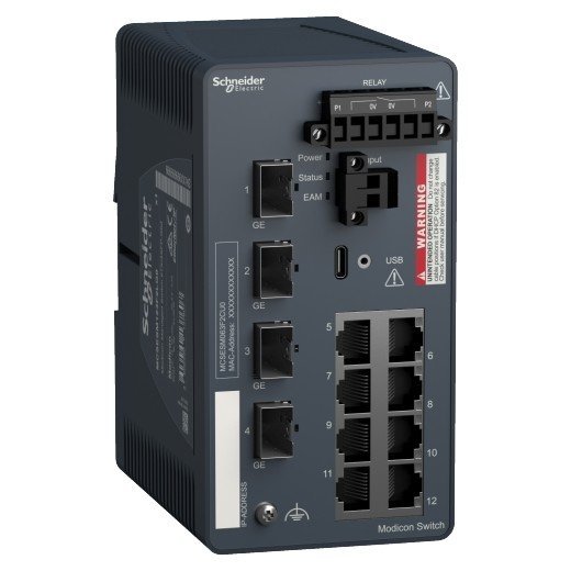 Schneider  Elektrik   MCSESM123F2LG0-Modicon Managed Switch 8TX/4SFP-Gbit