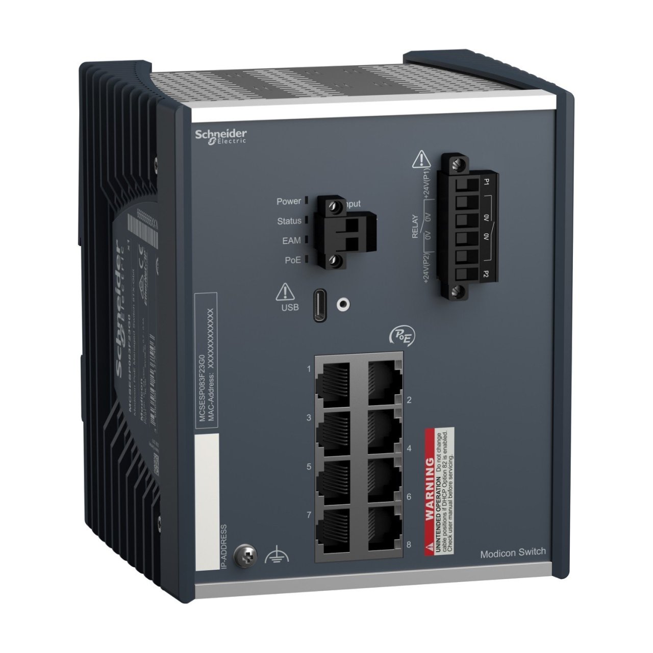 Schneider  Elektrik   MCSESP083F23G0-Modicon PoE Managed Switch 8TX