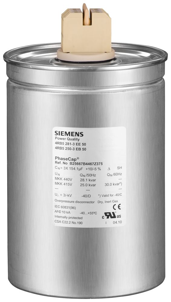 Siemens-4RB8250-3EE10-ALÇAK GERİLİM GÜÇ KONDANSATÖRLERİ  440 V,GÜÇ         25 KVAr,GÜÇ 400 VAC 20,7