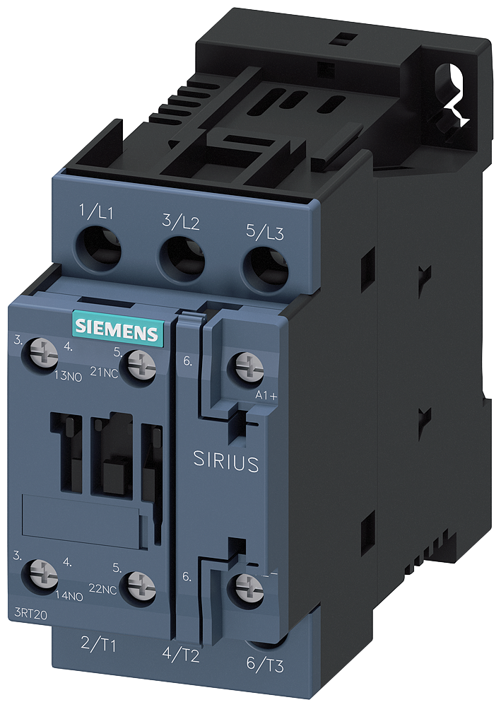 Siemens-3RT2023-1BB40-ÜÇ FAZLI; SIRIUS KONTAKTÖR; DC 24V BOBİNLİ; 4 KW; 1NO+1NC