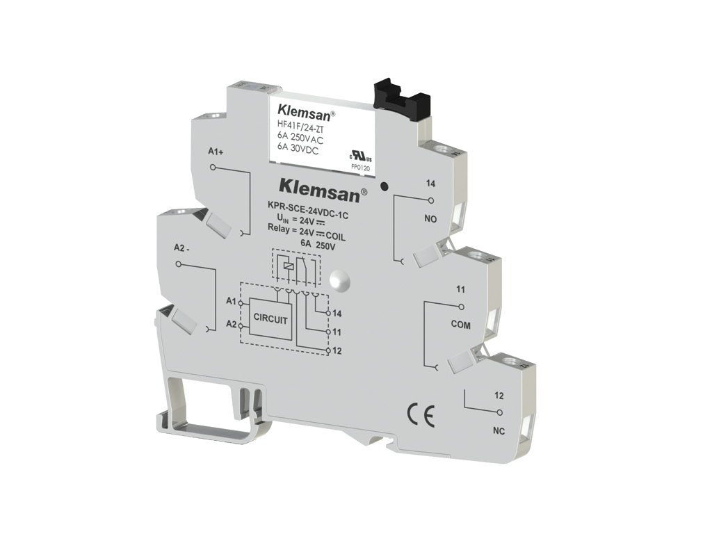 Klemsan KPR-SCE-24V DC-1C Tek Kutup Interface Röle Seti Led gösterge-6 Amper 24VDC - (270814)