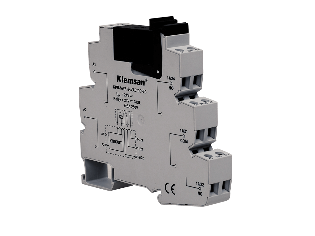 Klemsan KPR-SWE-115VAC/DC-2C (RELAY SOCKET) Çift Kutup Interface Röle Soketi 14 mm 115VAC/DC - (272601)