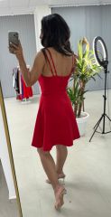 Mc 5883 Strappy Red Dress