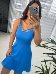 Mc 5883 Strappy Blue Dress