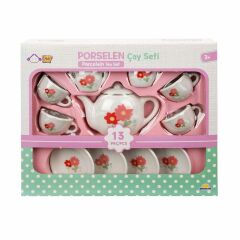 DZC KUZENLER AVM 13 PARÇA PORSELEN ÇAY SETİ OYUNCAK EVCİLİK AKTİVİTE PORSELEN