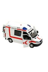 Diecast Metal 112 Ambulans Mercedes Sprinter Çek Bırak Işıklı Siren Sesli 14 Cm kapıları açılır