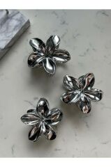 akrilik parlak büyük 2 lı lotus madal toka set 8CM (renk seçiniz) gri gold