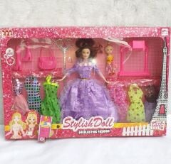 EFE OYUNCAK Edanur Bebek Elbise Setli Stylish Doll Et Bebek Seti 13 Parça
