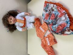Oyuncak Büyük Boy Gövdesi Dolgulu Kahve Saçlı Et Bebek Oyun Arkadaşı 60 Cm