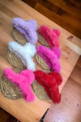 6 adet Kadın Peluş Model Büyük Boy Mandal Toka 12 CM