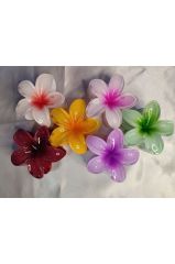 6'LI RENGARENK LOTUS ÇİÇEĞİ MANDAL TOKA 8 cm