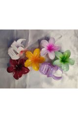 6'LI RENGARENK LOTUS ÇİÇEĞİ MANDAL TOKA 8 cm
