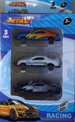 DZC KUZENLER AVM METAL OYUNCAK 3 LÜ DEMİR ARABA SET 7 CM ARAÇ
