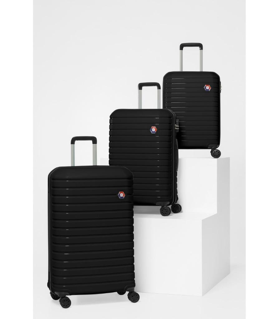 DZC KUZENLER AVM G&D Polo Suitcase PP Enjeksiyon Slikon 3'lü Valiz Seyahat Seti - Model 400.01 Siyah