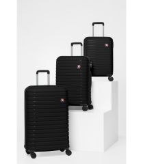 DZC KUZENLER AVM G&D Polo Suitcase PP Enjeksiyon Slikon 3'lü Valiz Seyahat Seti - Model 400.01 Siyah