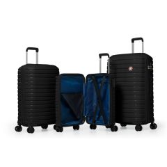 DZC KUZENLER AVM G&D Polo Suitcase PP Enjeksiyon Slikon 3'lü Valiz Seyahat Seti - Model 400.01 Siyah