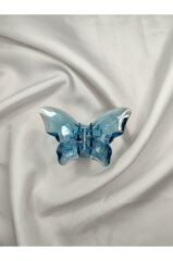 Kelebek Model Akrilik Şeffaf Büyük Boy Mandal Toka 8 CM