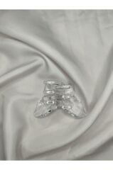 Kelebek Model Akrilik Şeffaf Büyük Boy Mandal Toka 8 CM