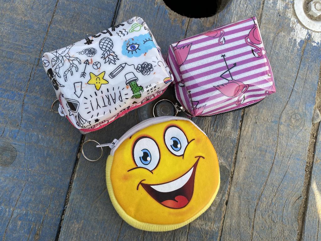 DZC KUZENLER AVM Pembe flamingo ve emoji desenli kız çocuk cüzdam