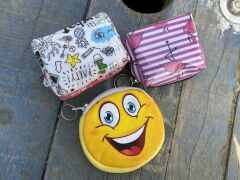DZC KUZENLER AVM Pembe flamingo ve emoji desenli kız çocuk cüzdam