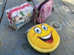 DZC KUZENLER AVM Pembe flamingo ve emoji desenli kız çocuk cüzdam