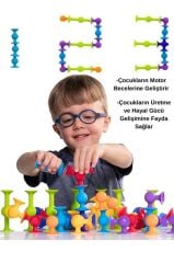 Vakum Molekül 25 Parça Yapı Taşları Fidget Duyusal Eğitici Oyuncak Squigz Lego Yapboz Popit VANTUZ