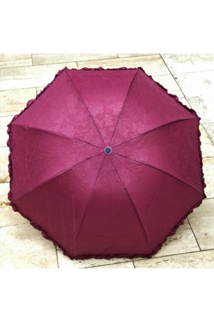 Koyu Pembe Çiçekli Şemsiye