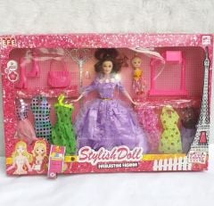 EFE OYUNCAK Edanur Bebek Elbise Setli Stylish Doll Et Bebek Seti 13 Parça
