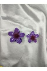 Orta Boy 6'lı Rengarenk Lotus Çiçeği Mandal Toka 6 Cm