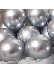 30 Adet Balon Metalik Renkler Beyaz - Gold - Gümüş 3 farklı renk