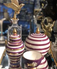 Mor Çizgili Şah Küp 20cm