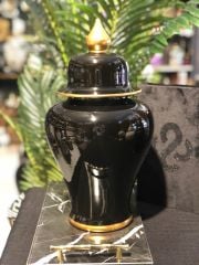 Siyah Gold Detaylı Şah küp 32 cm