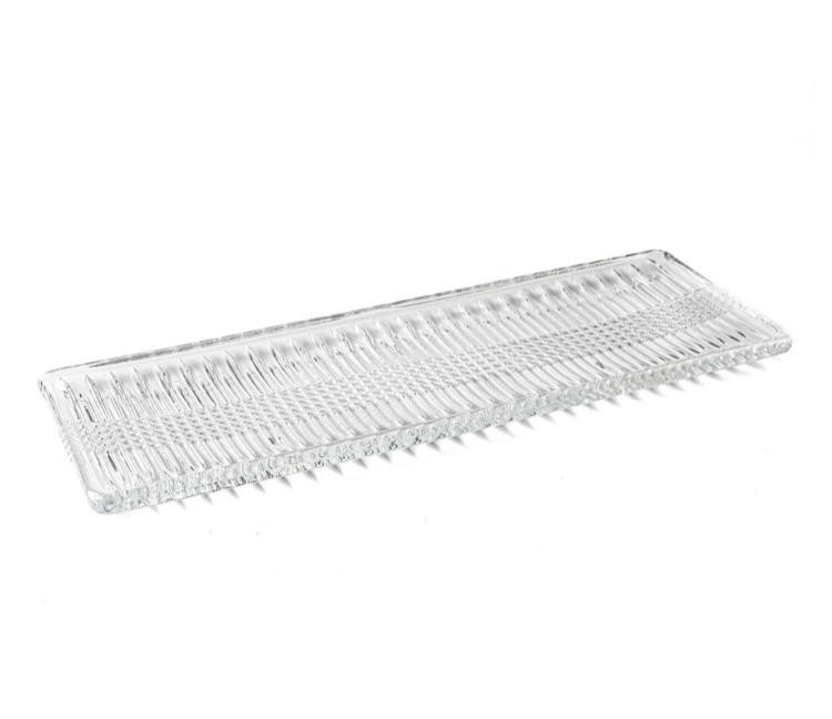 Büyük Dikdörtgen 2li Cam Servis Tabak 26x15x2cm