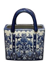 Blue Blanc Dekoratif Çanta Vazo