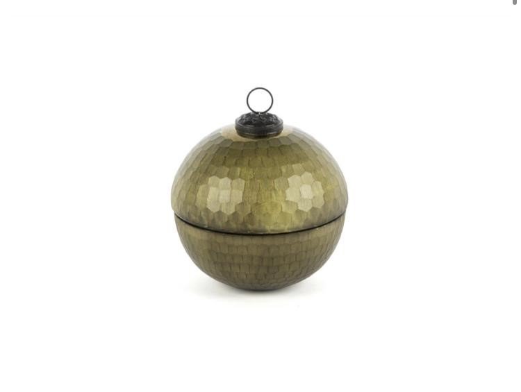 Green Gold Kapaklı Cam Mum Bergamot 12x13cm