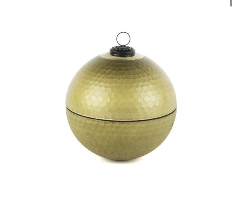 Green Gold Kapaklı Cam Mum Bergamot 18x19cm