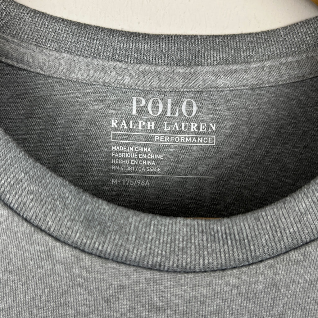 Ralph Lauren Performace Erkek Bisiklet Yaka Bask l Tshirt M Beden Diledi ince