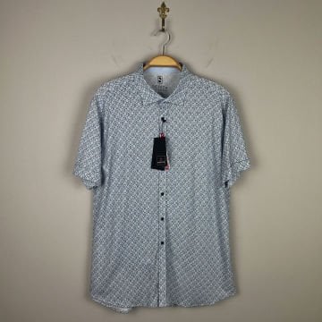 Desoto Erkek Kısa Kollu Puantiyeli Jersey Gömlek XL Beden
