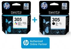 HP 305 Siyah 3YM61AE HP 305 Renkli 3YM60AE Orijinal Kartuş Seti