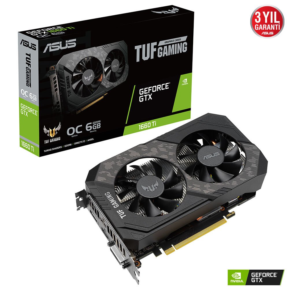 ASUS TUF GAMING GeForce GTX 1660 Ti EVO OC 6GB GDDR6 192 Bit Ekran Kartı