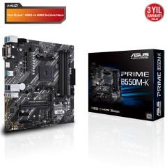 ASUS PRIME B550M-K 4600MHz(OC) DDR4 Soket AM4 M.2 HDMI VGA DVI mATX Anakart